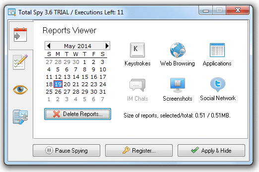 Click to view Total Spy 2.93 screenshot