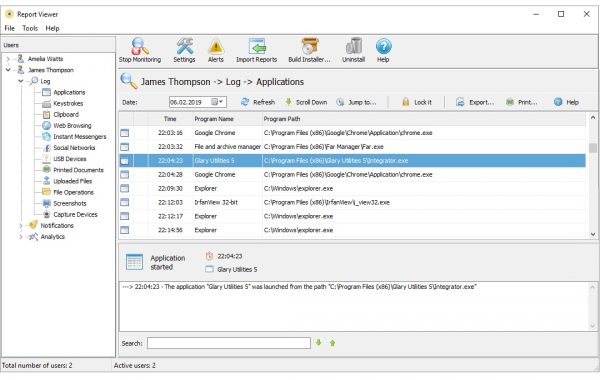 Application monitoring