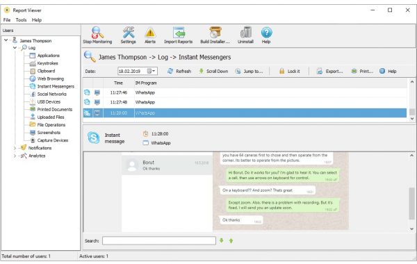 Instant Messages Logging