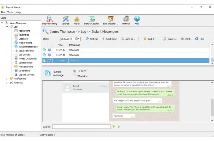 Instant Messages Logging